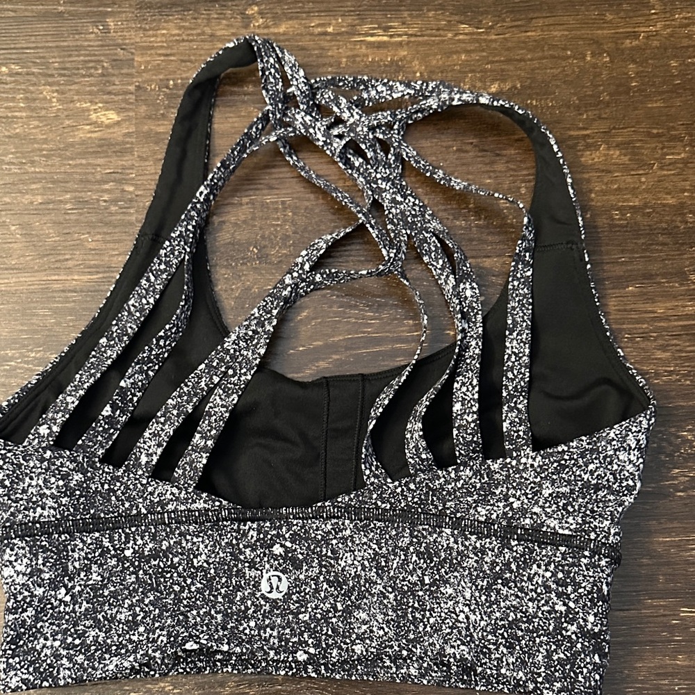 lululemon athletica Black and White Patterned Sports Bra